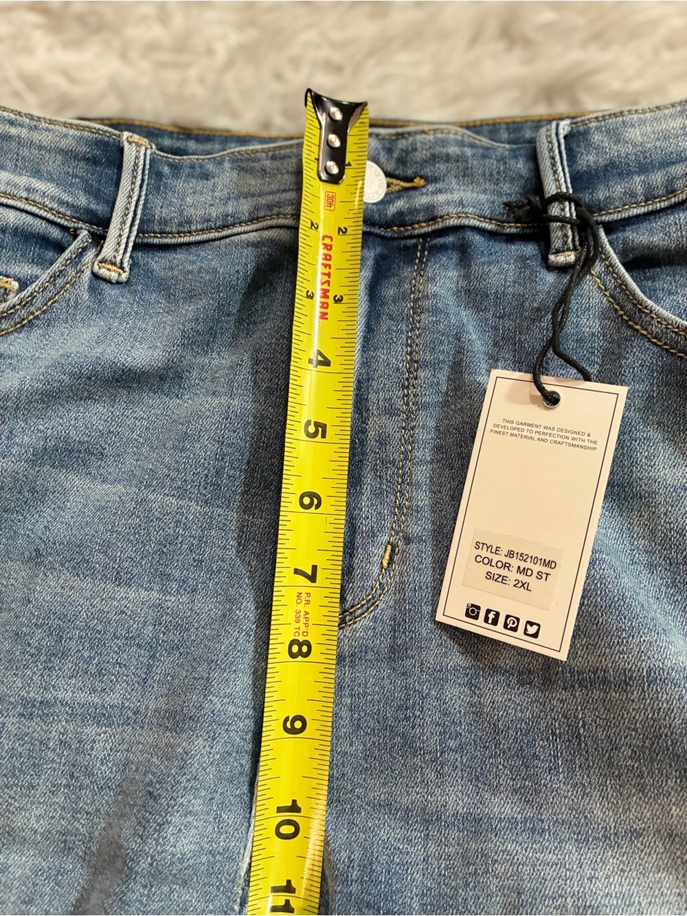 NEW Judy Blue High Rise Waisted Y2K Distressed Hem Bermuda Denim Shorts Plus 2XL - Picture 5 of 10